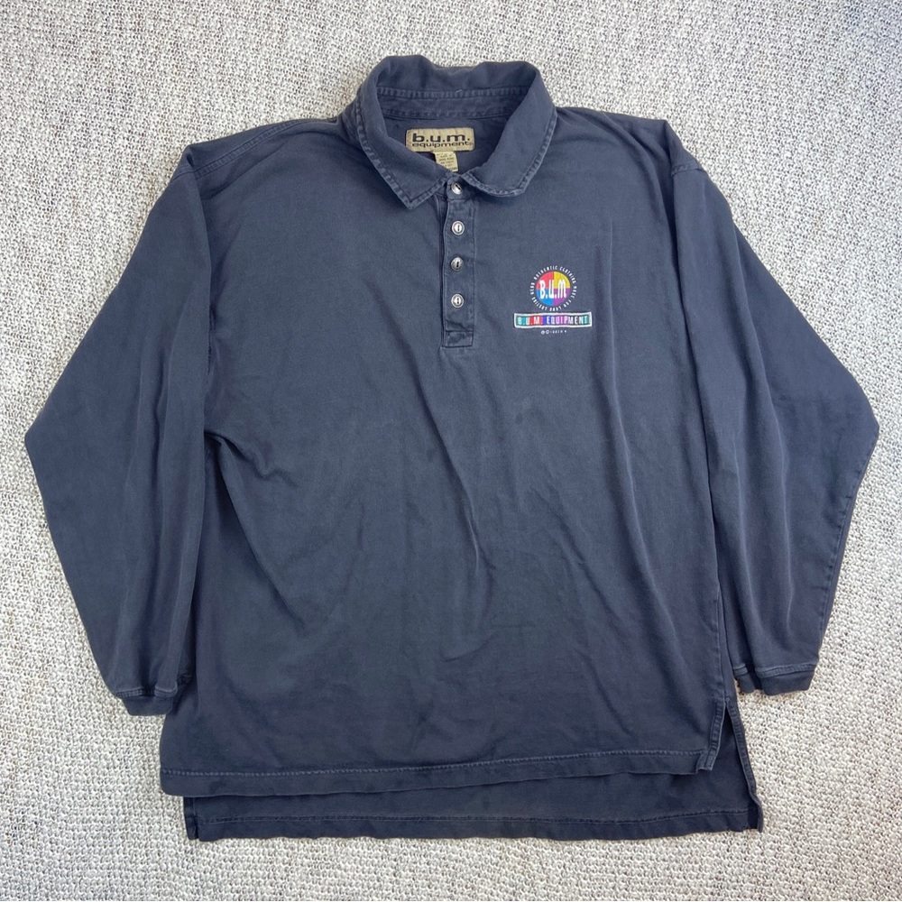 Vintage BUM Equipment Sweatshirt Long Sleeve Men Large Pullover 1993 Distressed